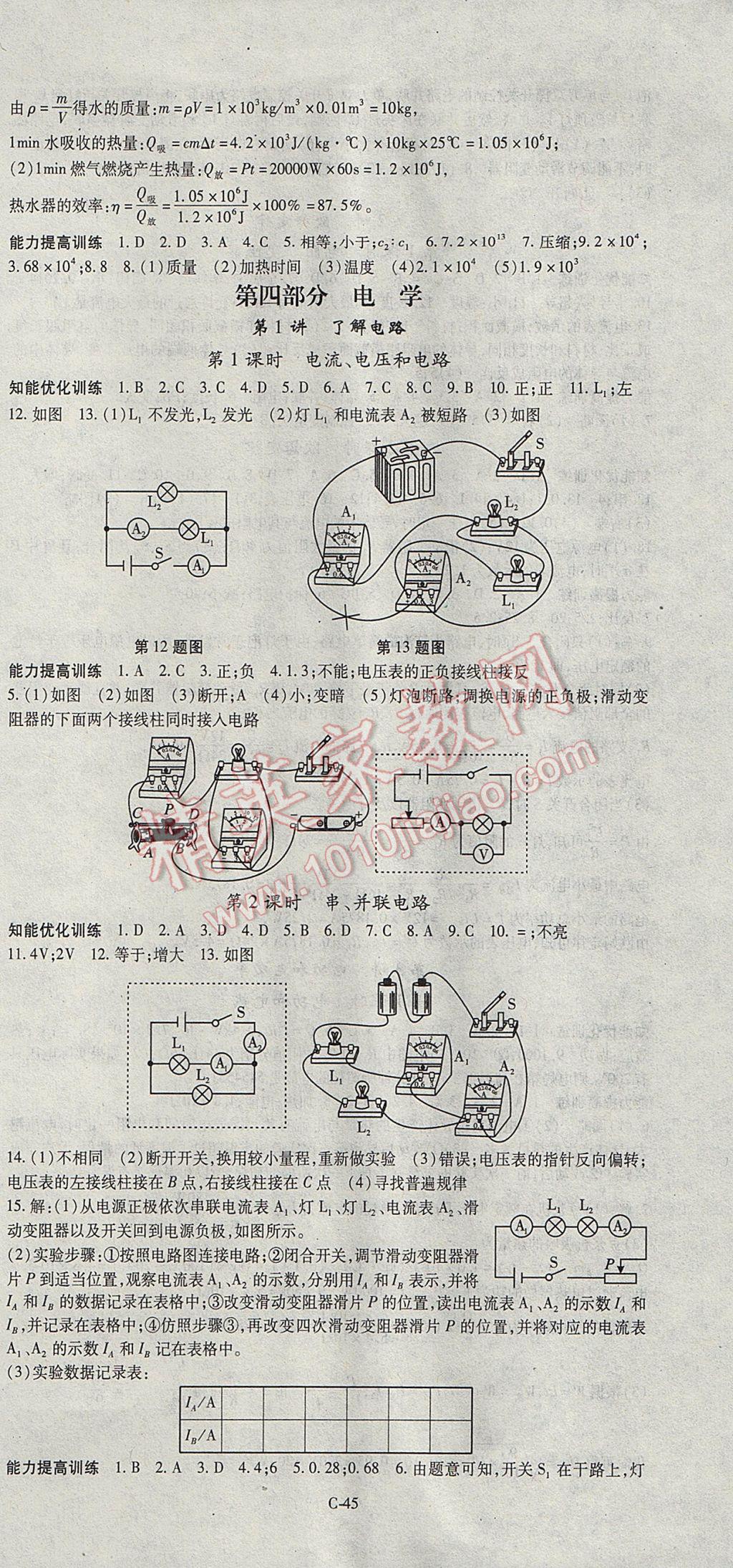 2017年啟航中考風向標物理 參考答案第9頁