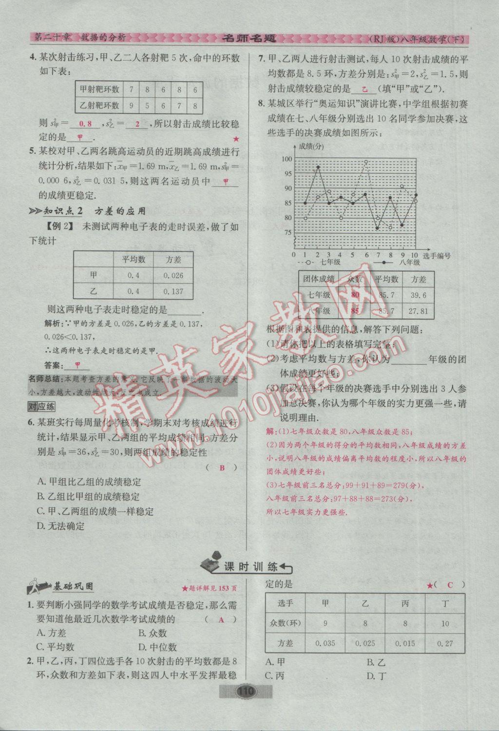 2017年優(yōu)學(xué)名師名題八年級數(shù)學(xué)下冊人教版 第二十章 數(shù)據(jù)的分析第39頁