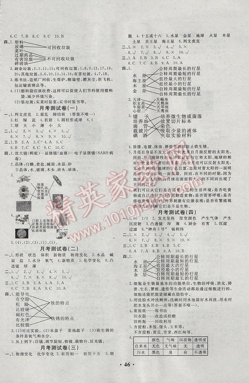 2017年百分金卷六年級(jí)科學(xué)下冊(cè)教科版 參考答案第2頁(yè)