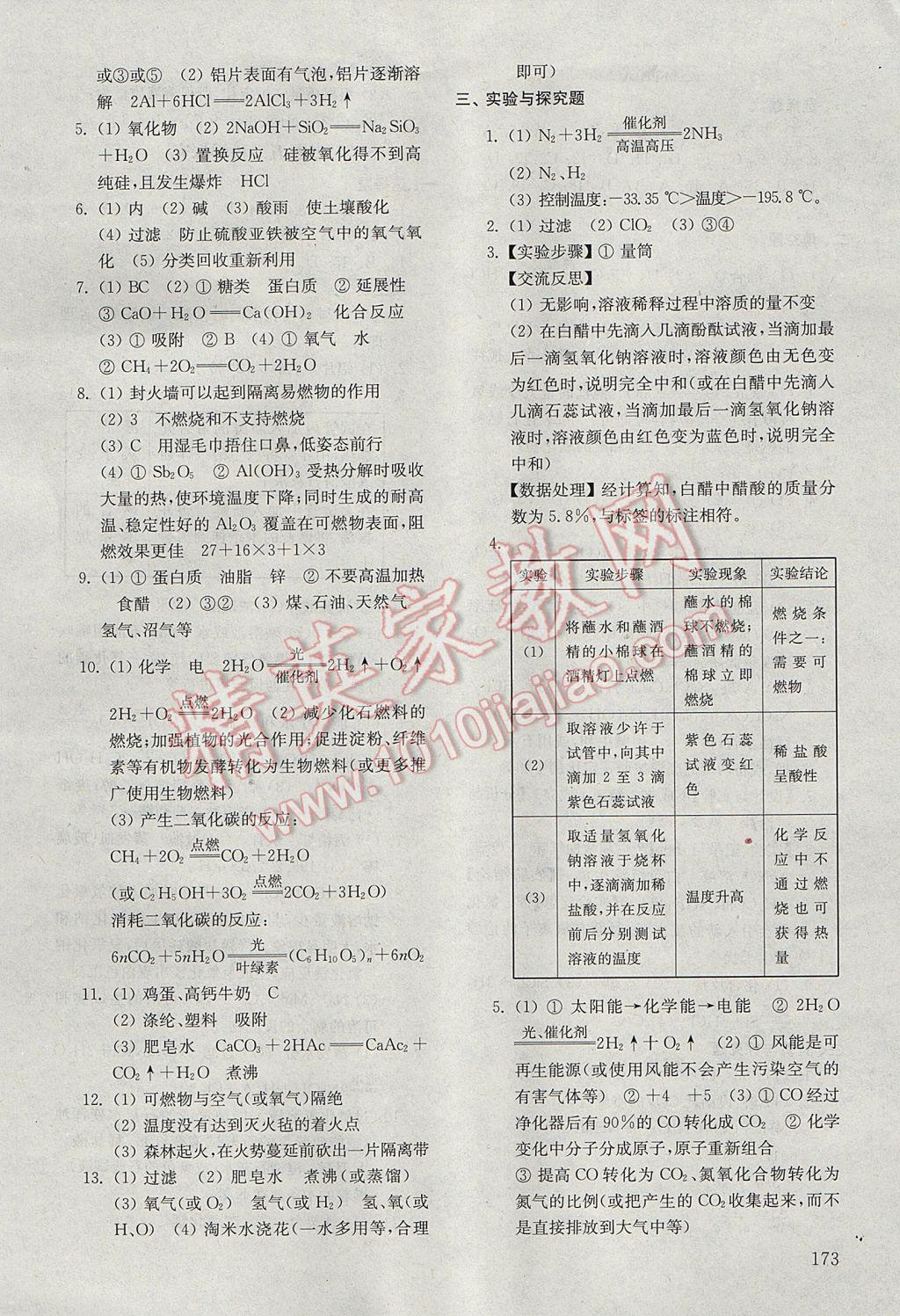 2017年初中基礎(chǔ)訓(xùn)練九年級(jí)化學(xué)下冊(cè)五四制山東教育出版社 參考答案第7頁(yè)