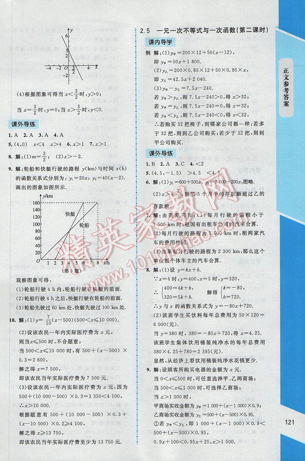 2017年課內(nèi)課外直通車(chē)八年級(jí)數(shù)學(xué)下冊(cè)北師大版 參考答案第11頁(yè)