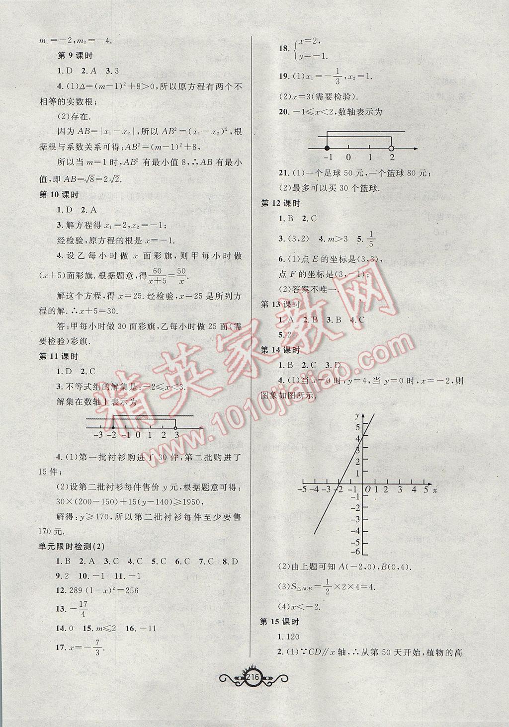 2017年中考先鋒中考總復(fù)習(xí)數(shù)學(xué) 參考答案第2頁