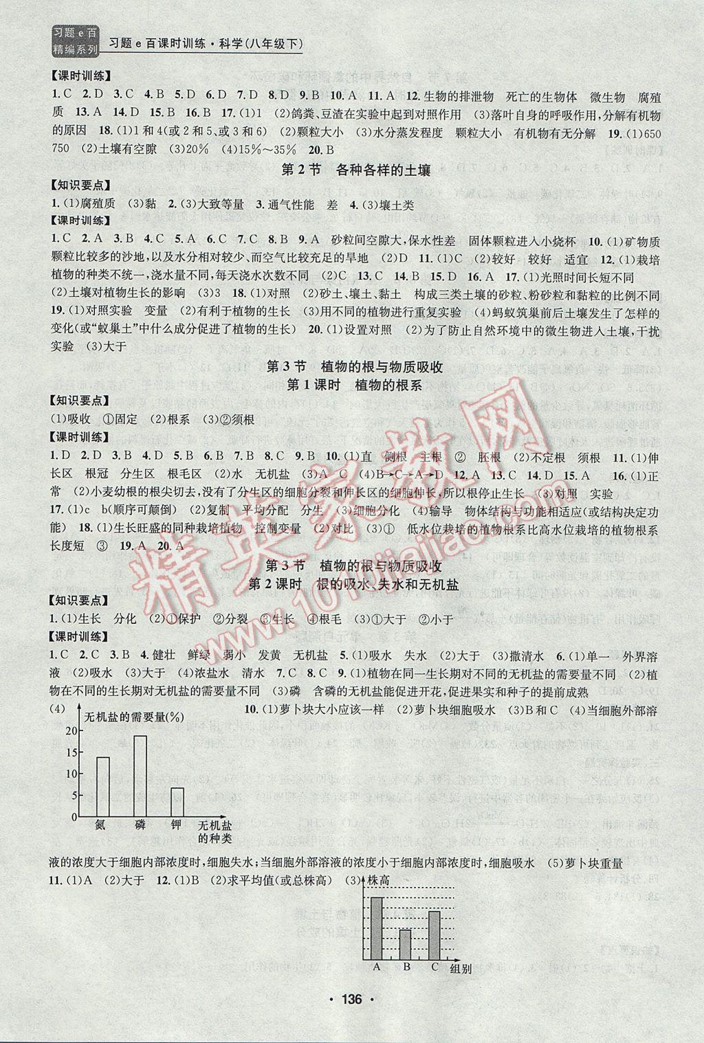 2017年習(xí)題E百課時(shí)訓(xùn)練八年級(jí)科學(xué)下冊(cè)浙教版 參考答案第12頁(yè)