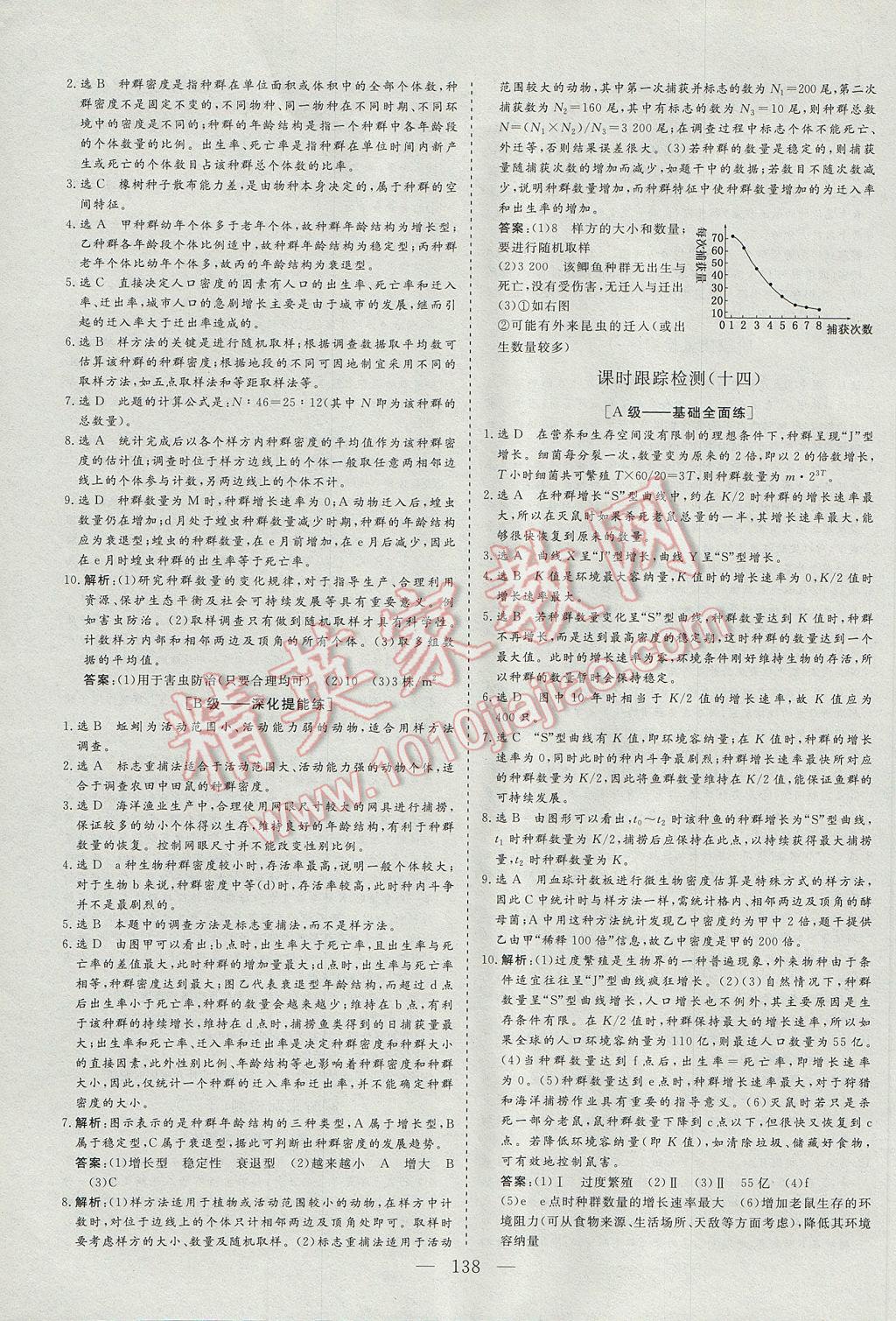 2016年三維設(shè)計高中新課標(biāo)同步課堂生物必修3蘇教版 參考答案第20頁