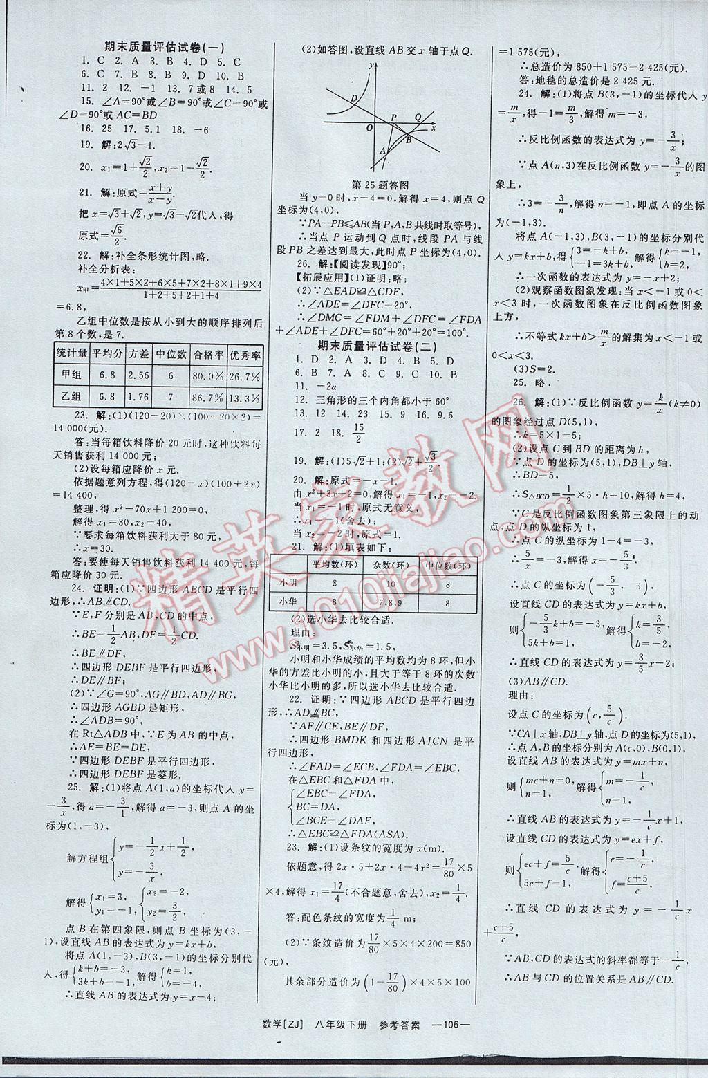 2017年全效學(xué)習(xí)八年級(jí)數(shù)學(xué)下冊(cè)浙教版 參考答案第15頁(yè)