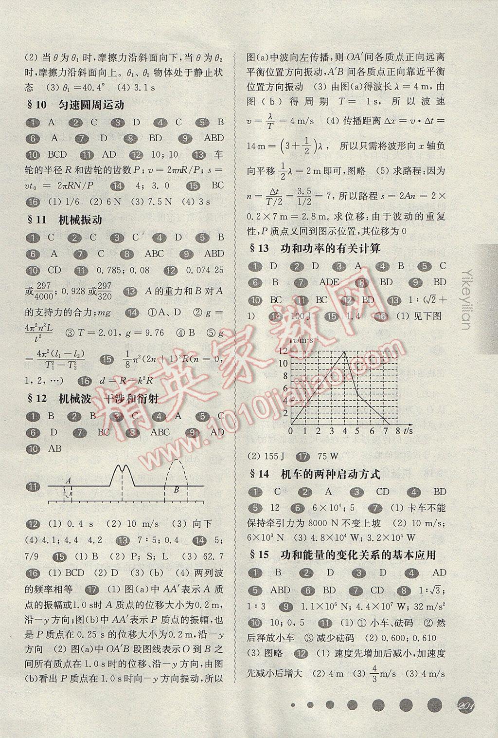 華東師大版一課一練高二物理基礎(chǔ)加拓展第二學(xué)期 參考答案第5頁(yè)