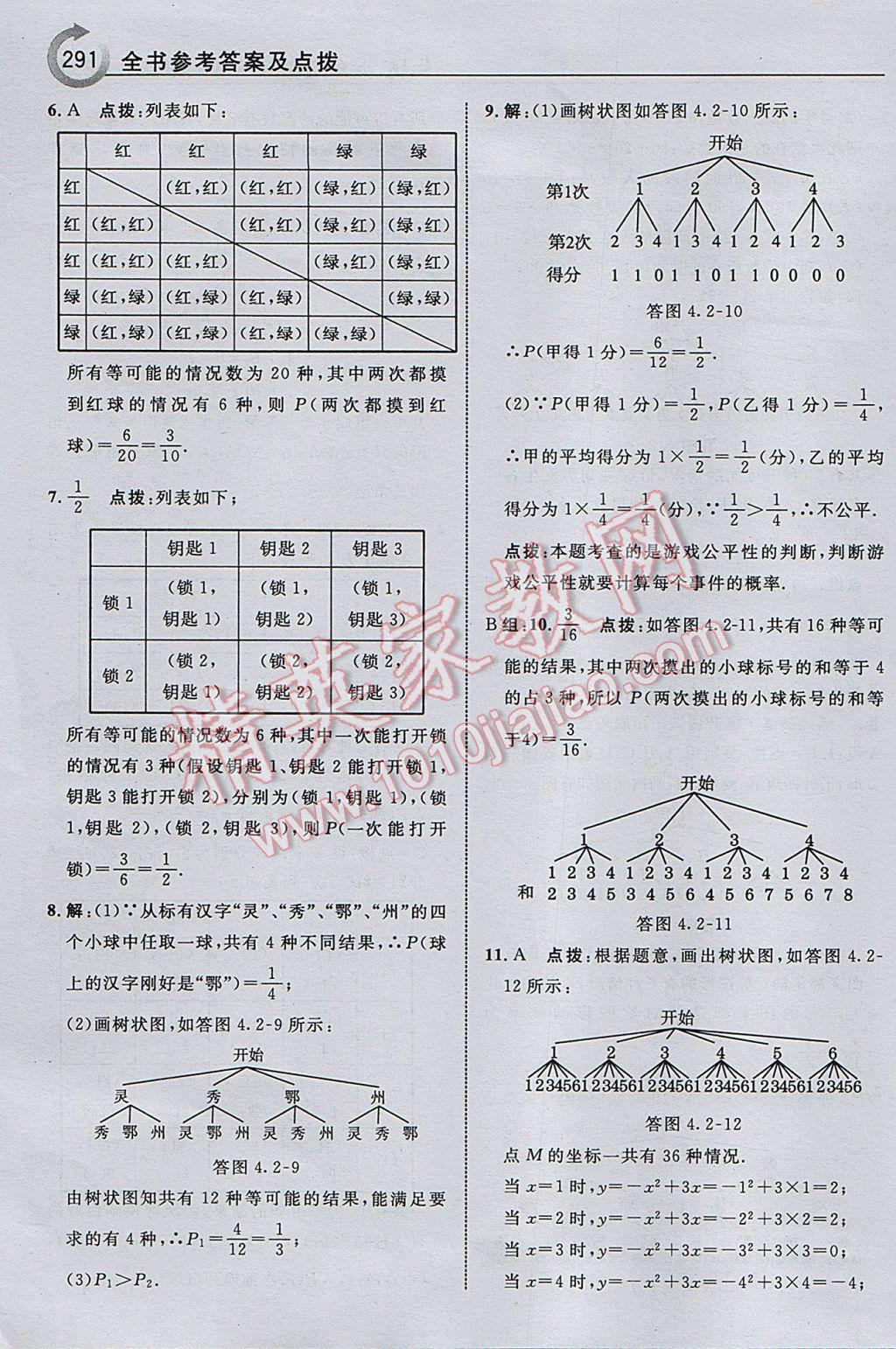 2017年特高級教師點撥九年級數(shù)學(xué)下冊湘教版 參考答案第93頁