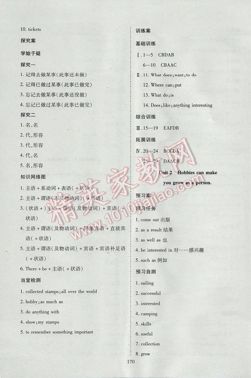 2017年资源与评价八年级英语下册外研版 参考答案第16页