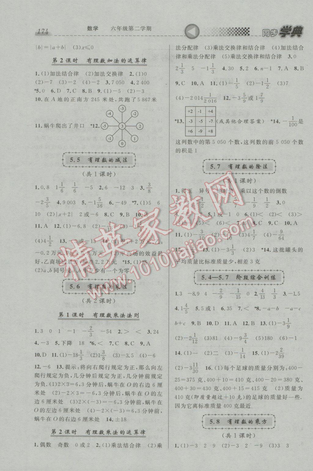 2017年惠宇文化同步學(xué)典六年級(jí)數(shù)學(xué)第二學(xué)期 參考答案第2頁(yè)