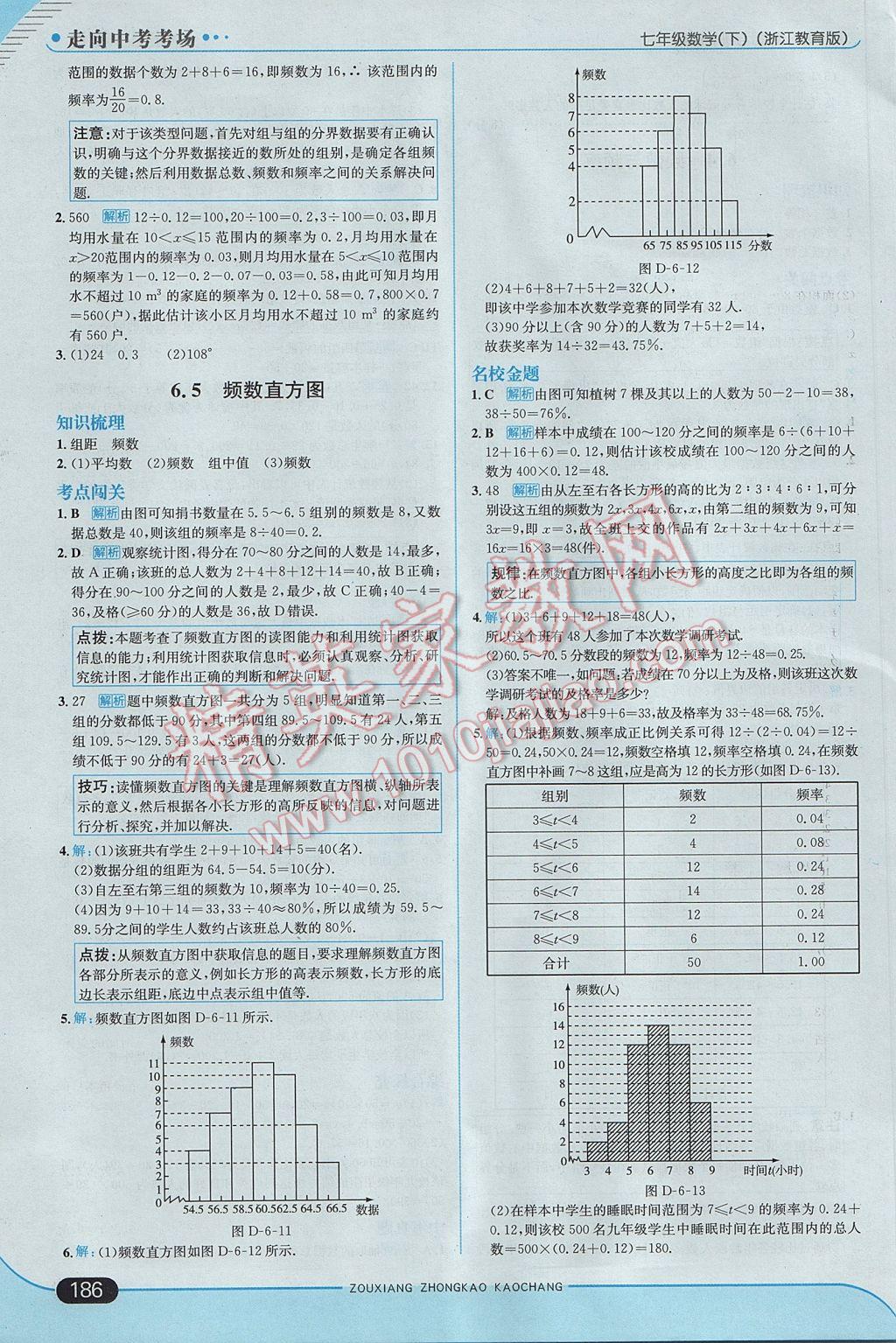 2017年走向中考考場七年級數(shù)學下冊浙教版 參考答案第44頁