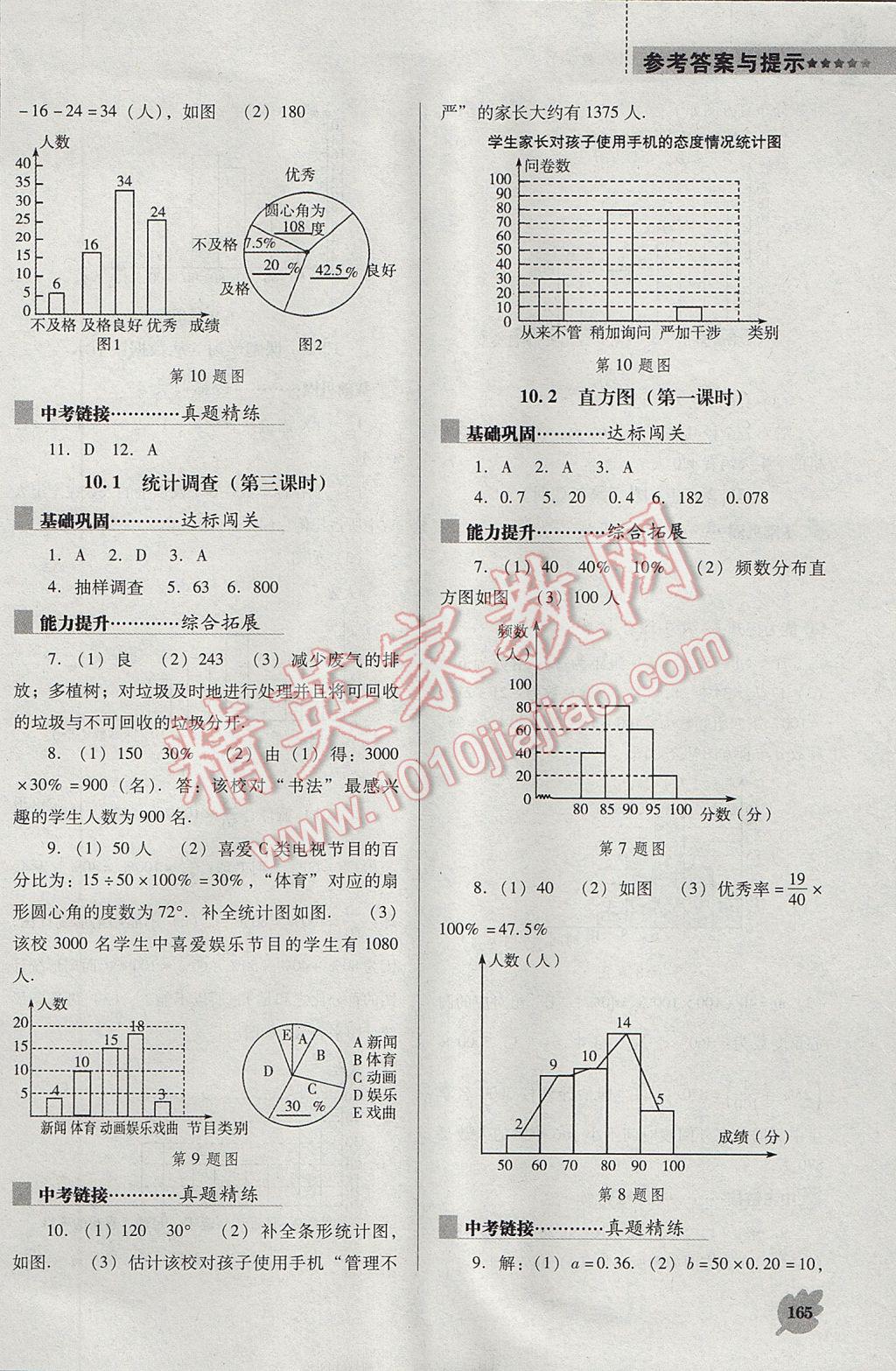 2017年新课程数学能力培养七年级下册人教版D版 参考答案第15页