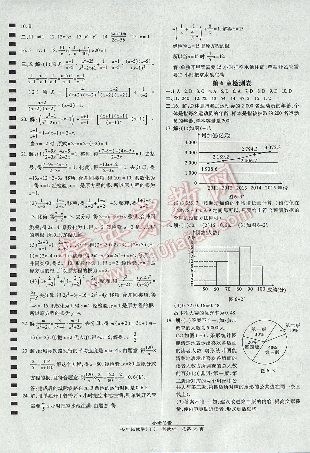 2017年高效课时通10分钟掌控课堂七年级数学下册浙江专版 参考答案第23页