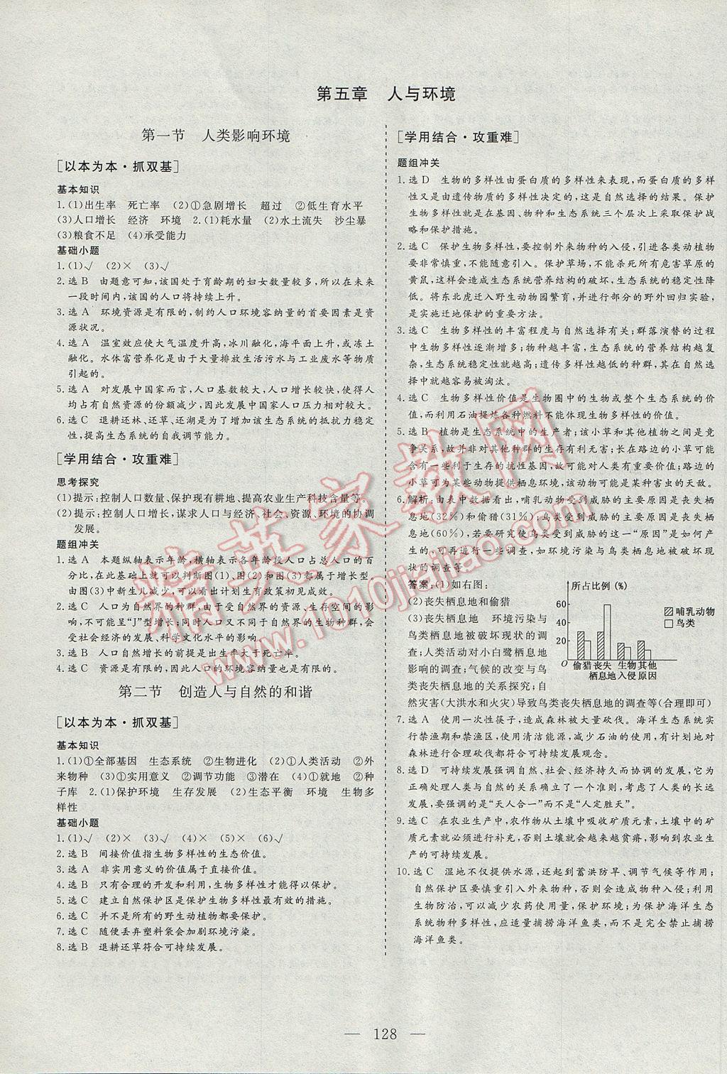 2016年三維設(shè)計高中新課標同步課堂生物必修3蘇教版 參考答案第10頁