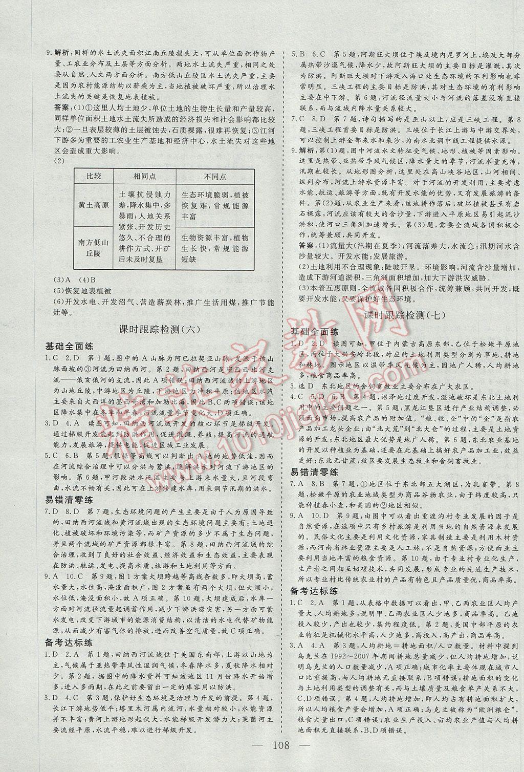 三維設(shè)計高中新課標(biāo)同步課堂地理必修3中圖版 參考答案第12頁