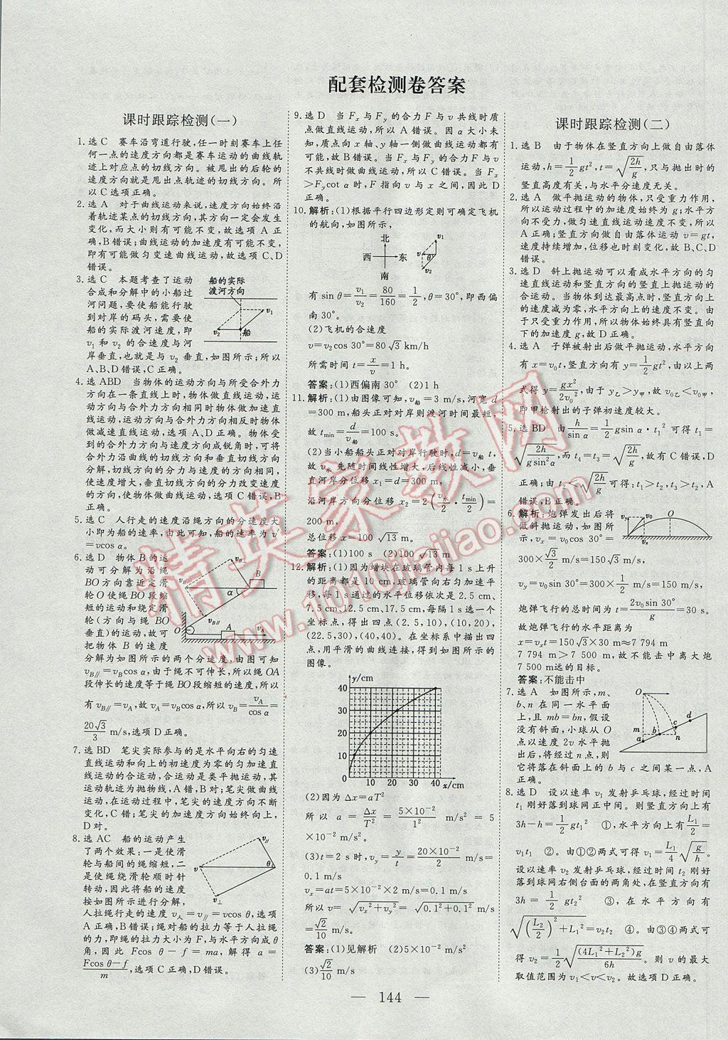 三維設(shè)計高中新課標同步課堂物理必修2 參考答案第14頁