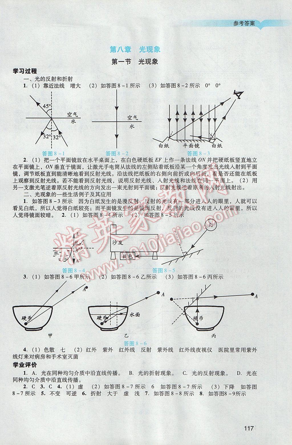 2017年陽光學(xué)業(yè)評價(jià)九年級物理下冊人教版 參考答案第19頁