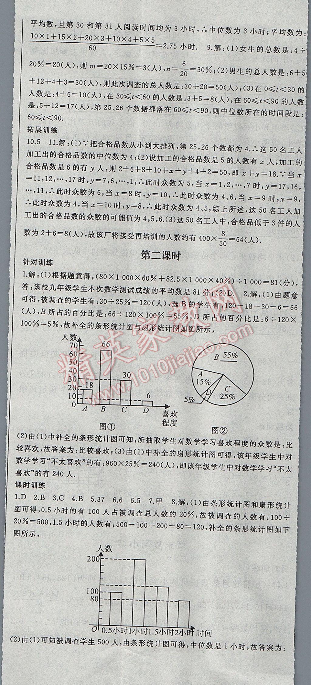 2017年名师课时计划八年级数学下册 参考答案第32页