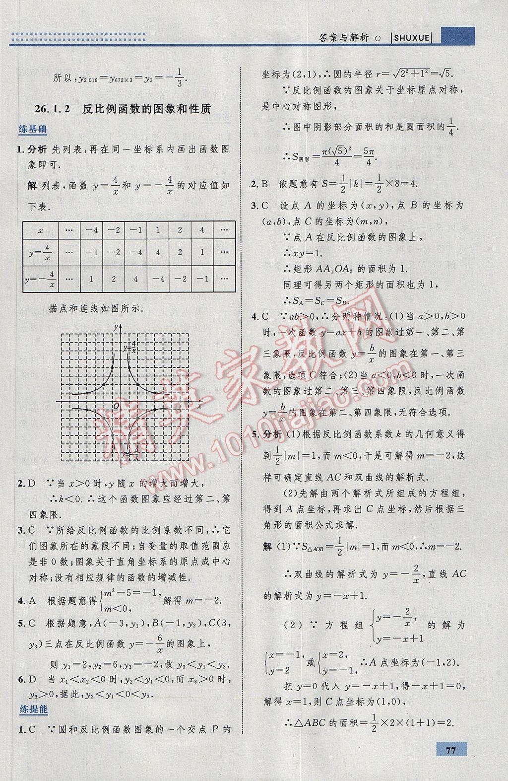 2017年初中同步學考優(yōu)化設(shè)計九年級數(shù)學下冊人教版 參考答案第3頁