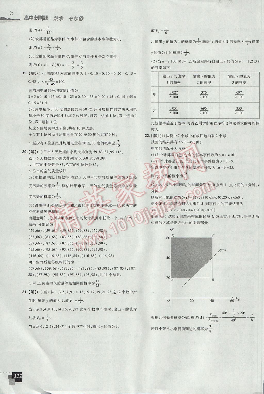 高中必刷題數(shù)學(xué)必修3人教A版 參考答案第46頁