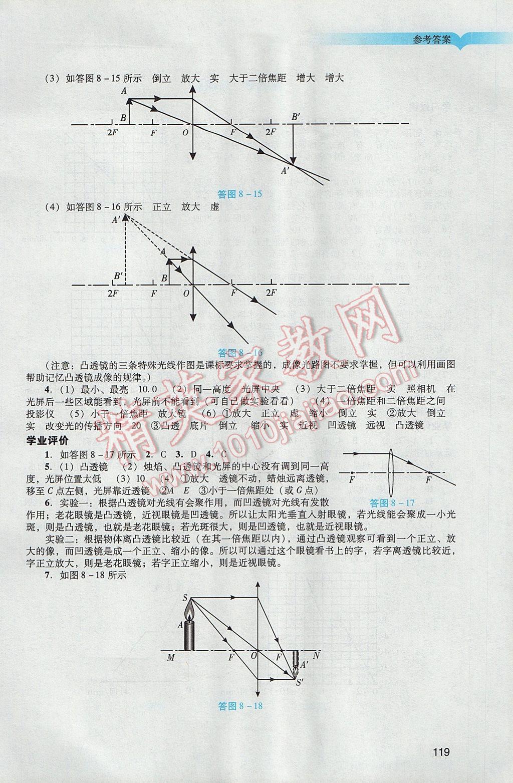 2017年陽光學(xué)業(yè)評價(jià)九年級物理下冊人教版 參考答案第21頁