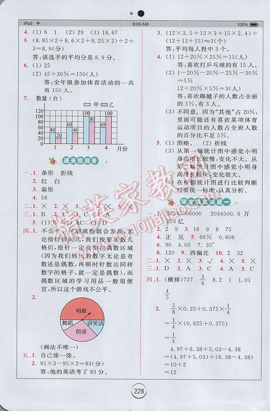 2017年全易通小學(xué)數(shù)學(xué)六年級(jí)下冊(cè)青島版 參考答案第19頁(yè)