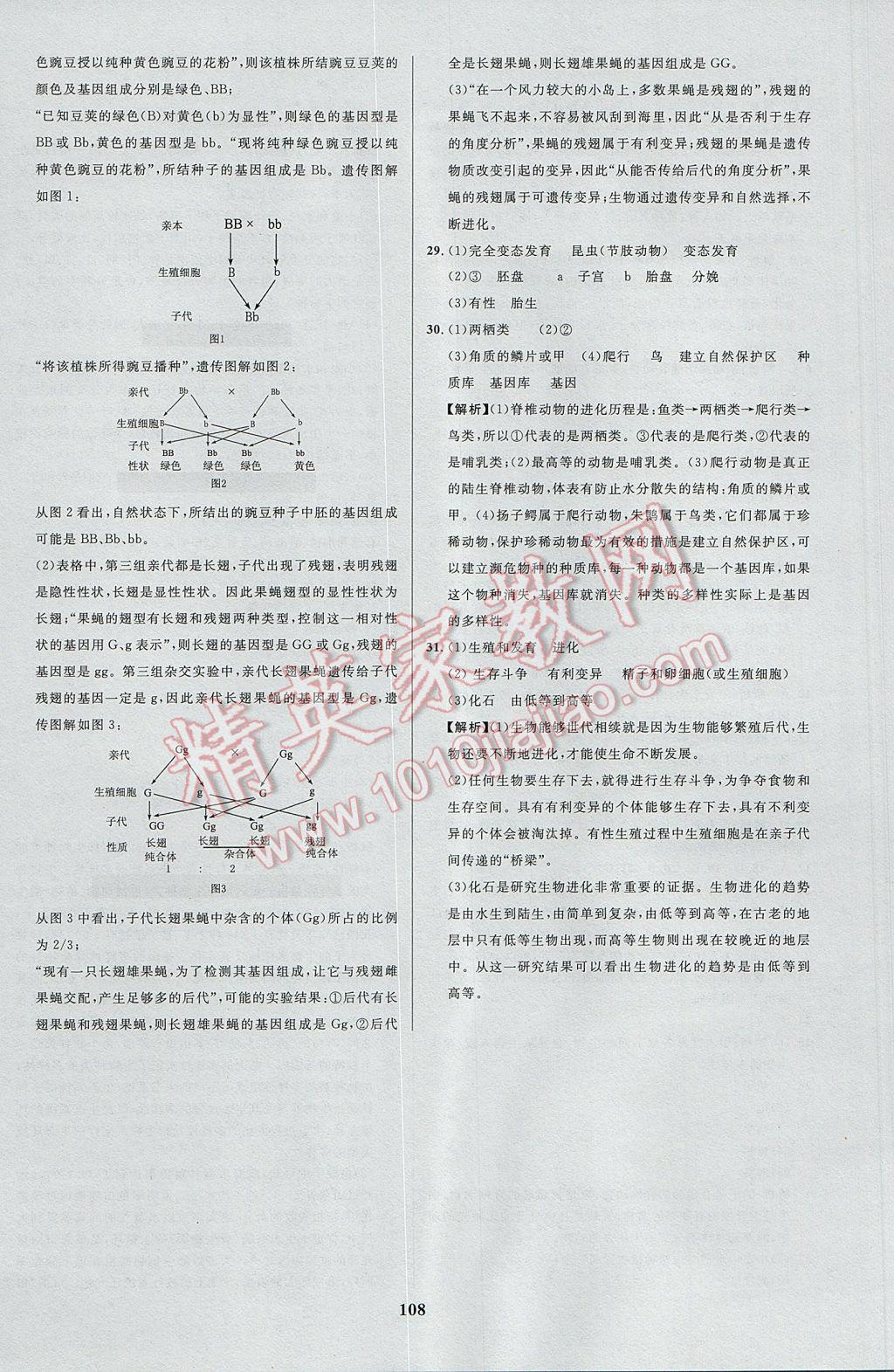 2017年天梯学案初中同步新课堂八年级生物下册 参考答案第24页