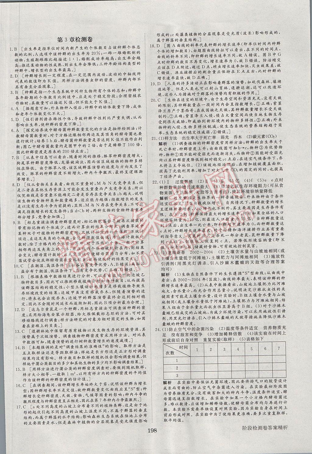 步步高學(xué)案導(dǎo)學(xué)與隨堂筆記生物必修3北師大版 參考答案第26頁(yè)