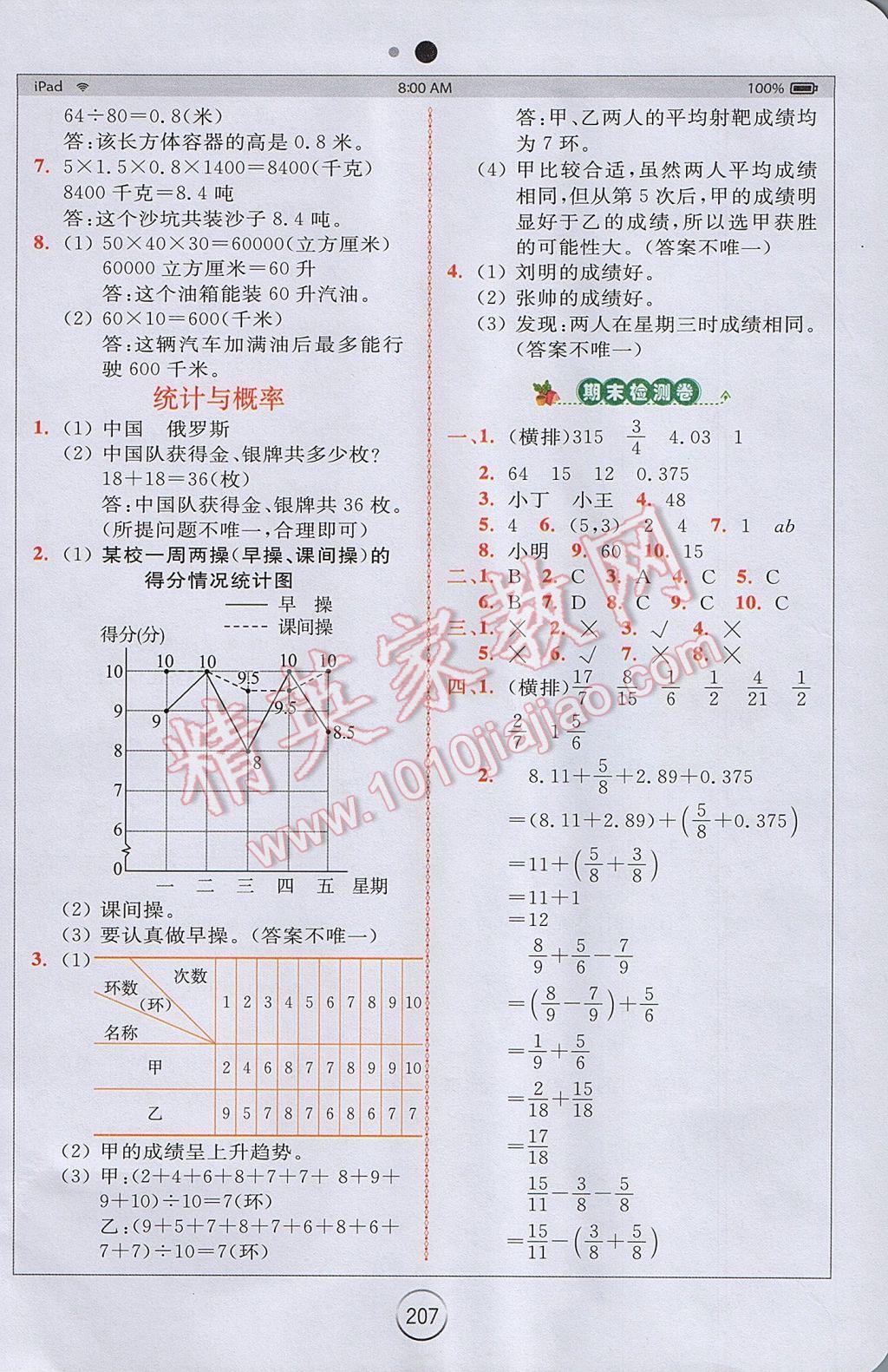 2017年全易通小學(xué)數(shù)學(xué)五年級(jí)下冊(cè)青島版 參考答案第16頁