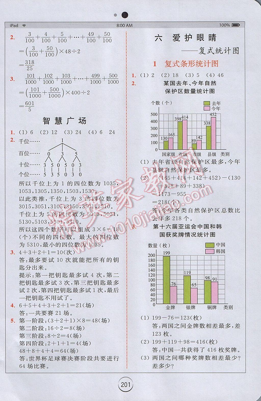 2017年全易通小学数学五年级下册青岛版 参考答案第10页