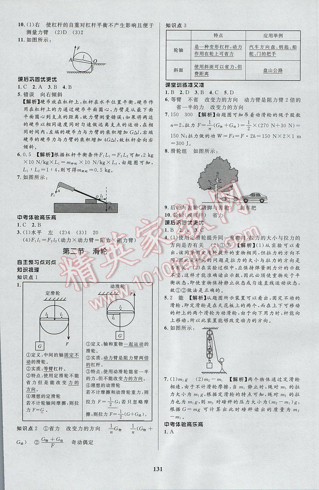 2017年天梯學(xué)案初中同步新課堂八年級物理下冊 參考答案第11頁