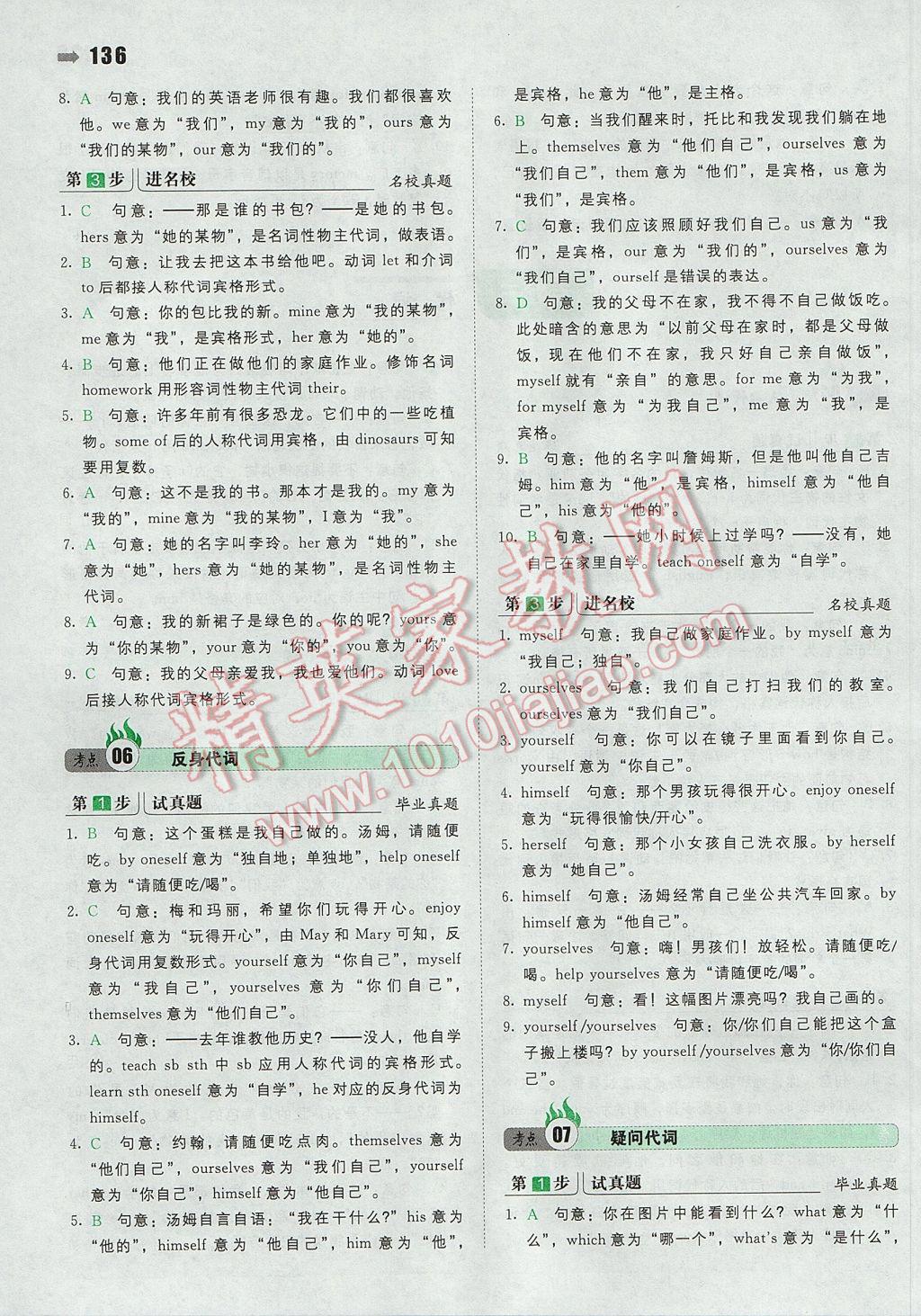 2017年一本小升初英語(yǔ)名校沖刺必備方案 參考答案第6頁(yè)