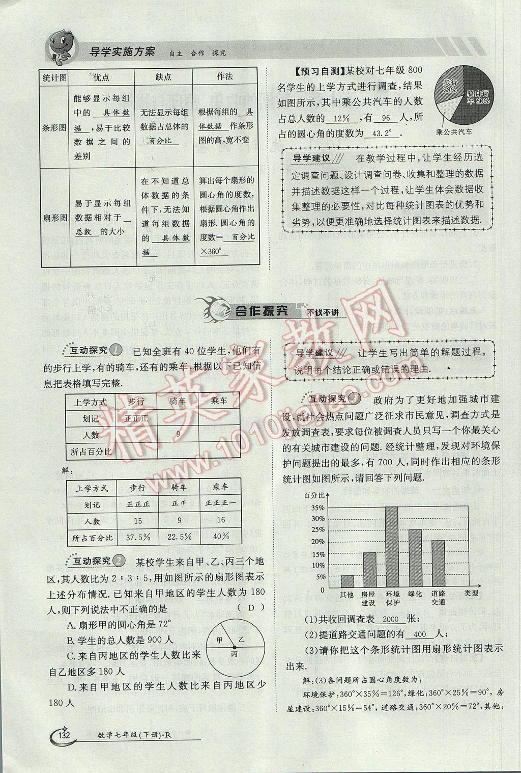 2017年金太阳导学案七年级数学下册 第十章 数据的收集、整理与描述第144页