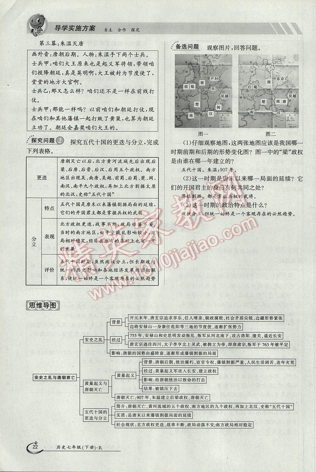 2018年金太阳导学案七年级历史上册 第一单元第22页