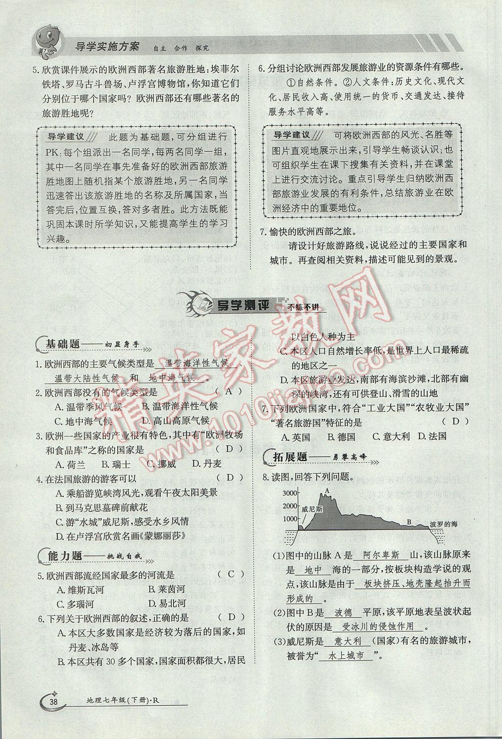 2017年金太阳导学案七年级地理下册 第八章第49页