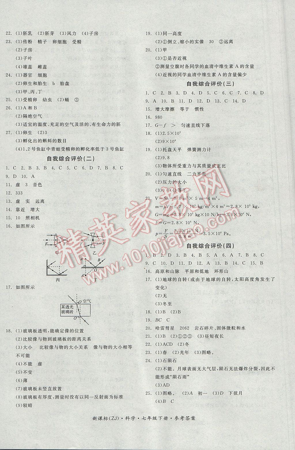 2017年全品學(xué)練考七年級(jí)科學(xué)下冊(cè)浙教版 參考答案第16頁(yè)