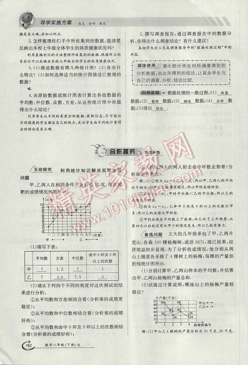 2017年金太阳导学案八年级数学下册 第二十章 数据的分析第30页