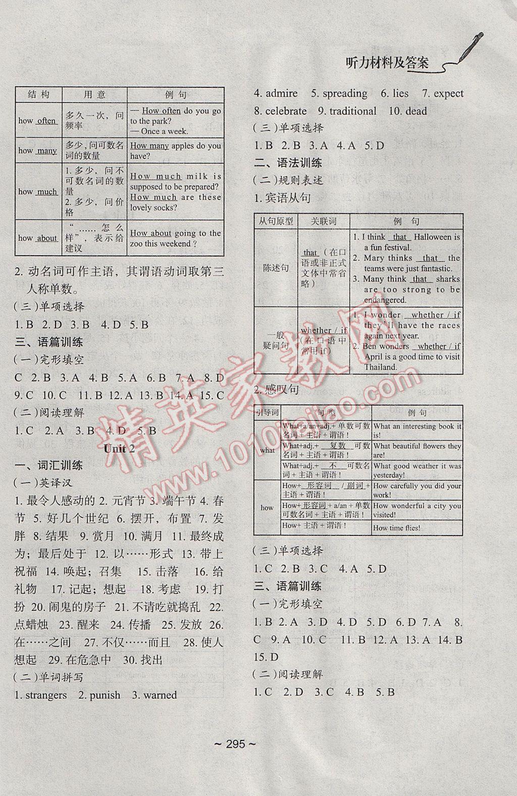 2017年初中總復習教學指導英語 參考答案第22頁