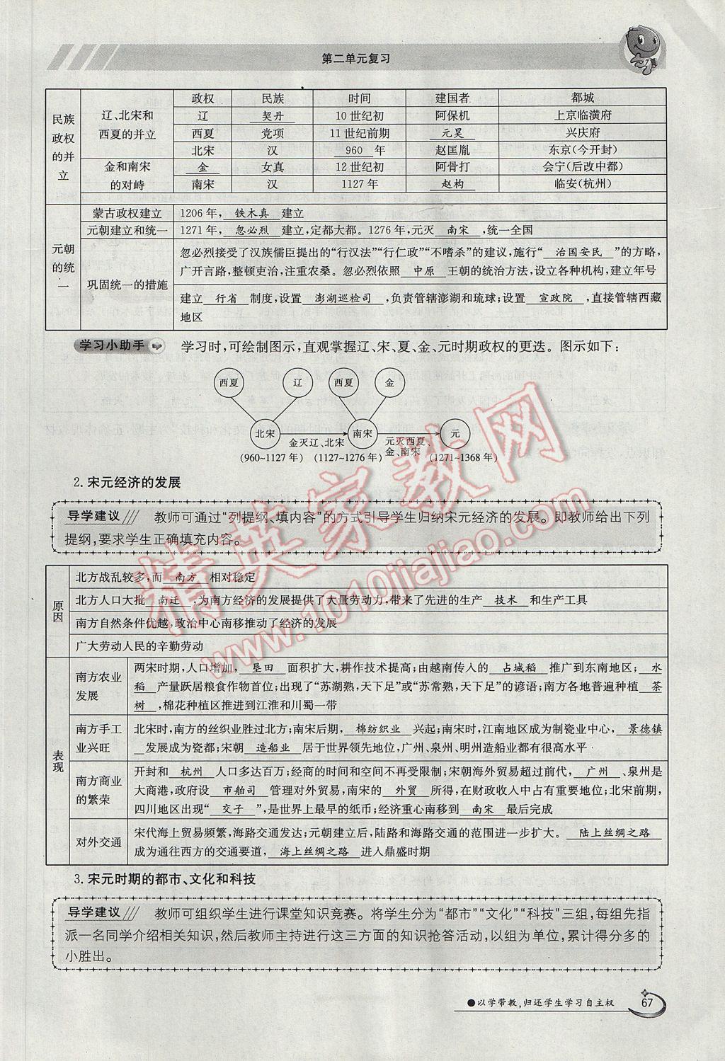 2018年金太阳导学案七年级历史上册 第二单元第110页