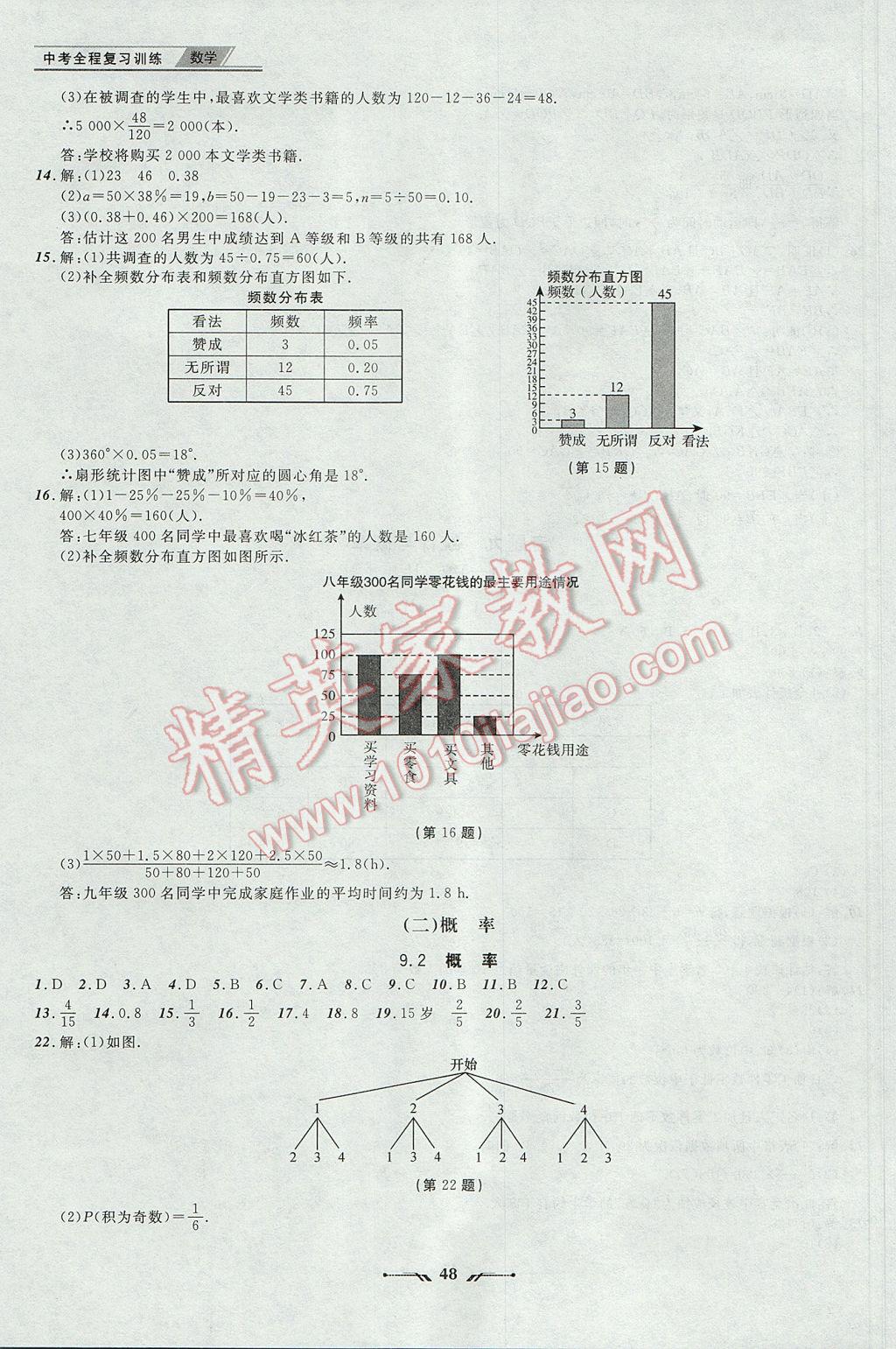 2017年中考全程復(fù)習(xí)訓(xùn)練數(shù)學(xué)丹東專版 參考答案第48頁