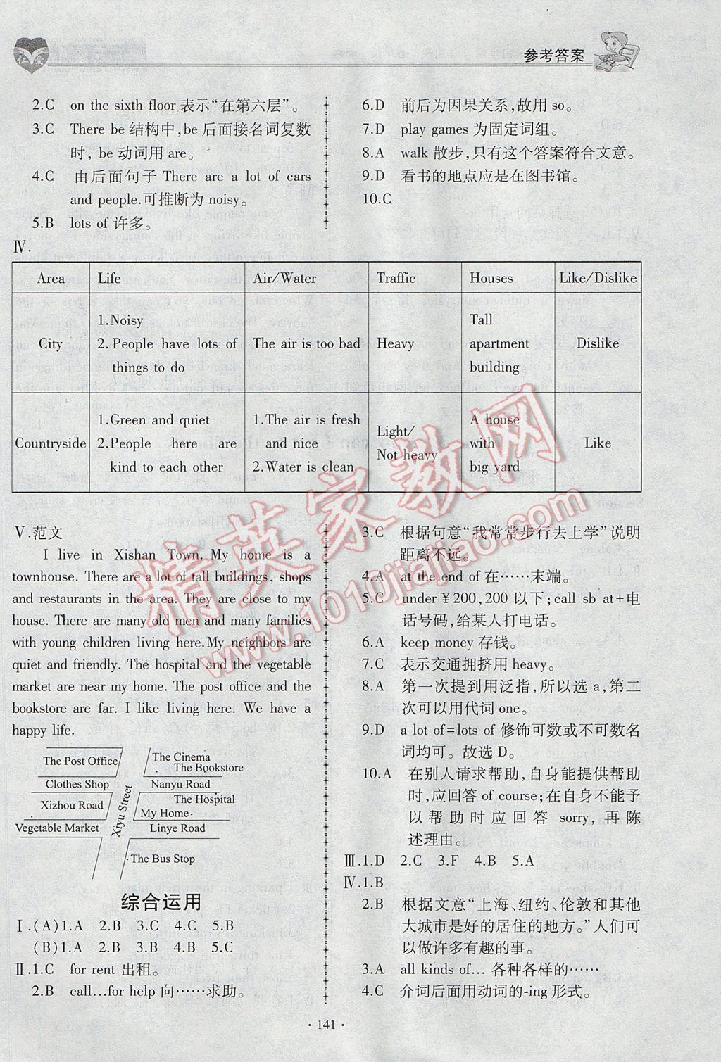 2017年仁爱英语同步练习与测试七年级下册 参考答案第21页