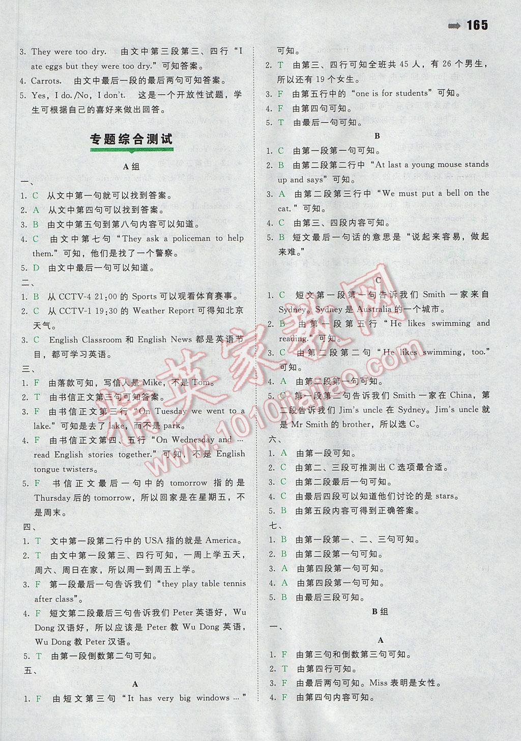 2017年一本小升初英语名校冲刺必备方案 参考答案第35页