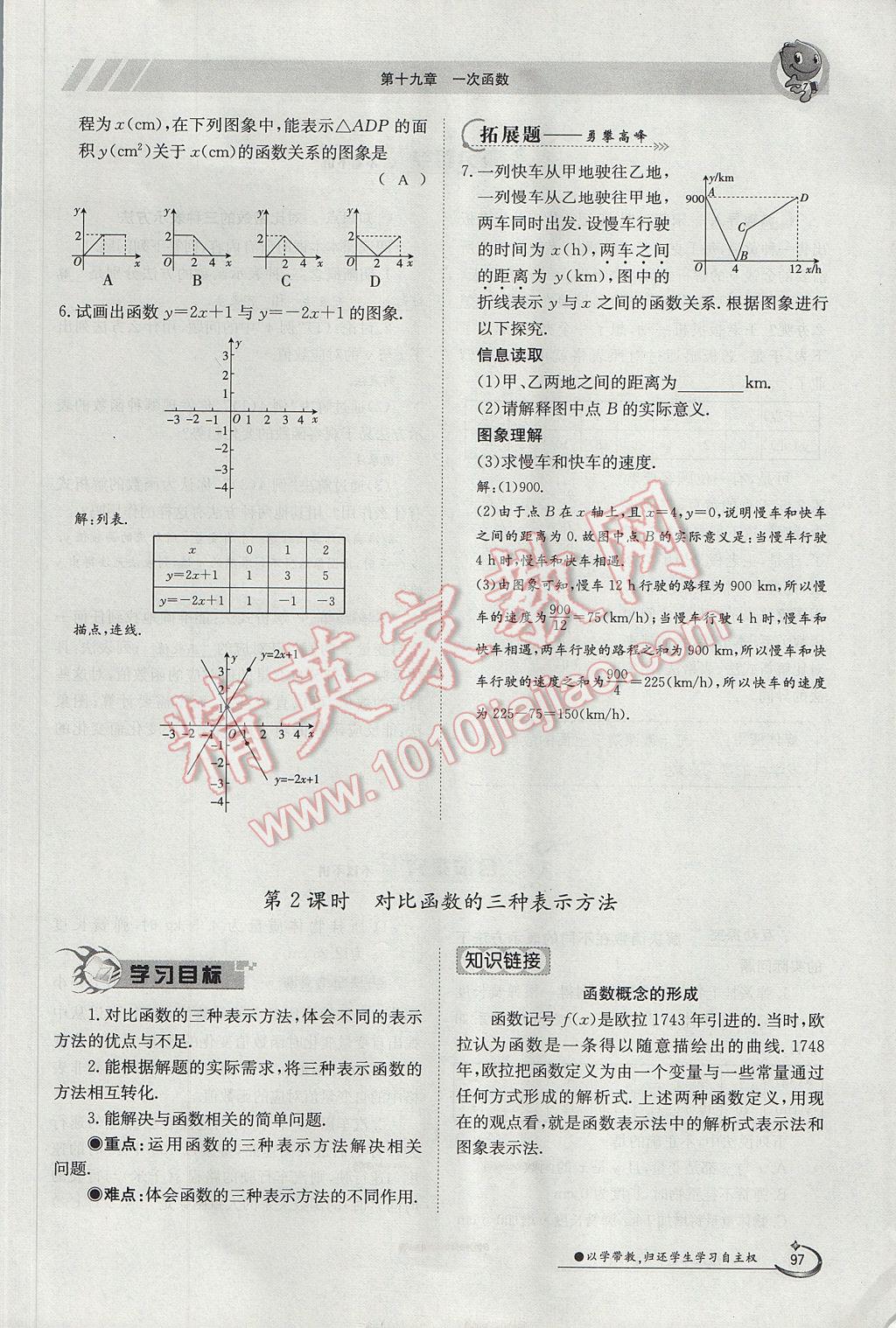 2017年金太陽導(dǎo)學(xué)案八年級數(shù)學(xué)下冊 第十九章 一次函數(shù)第67頁