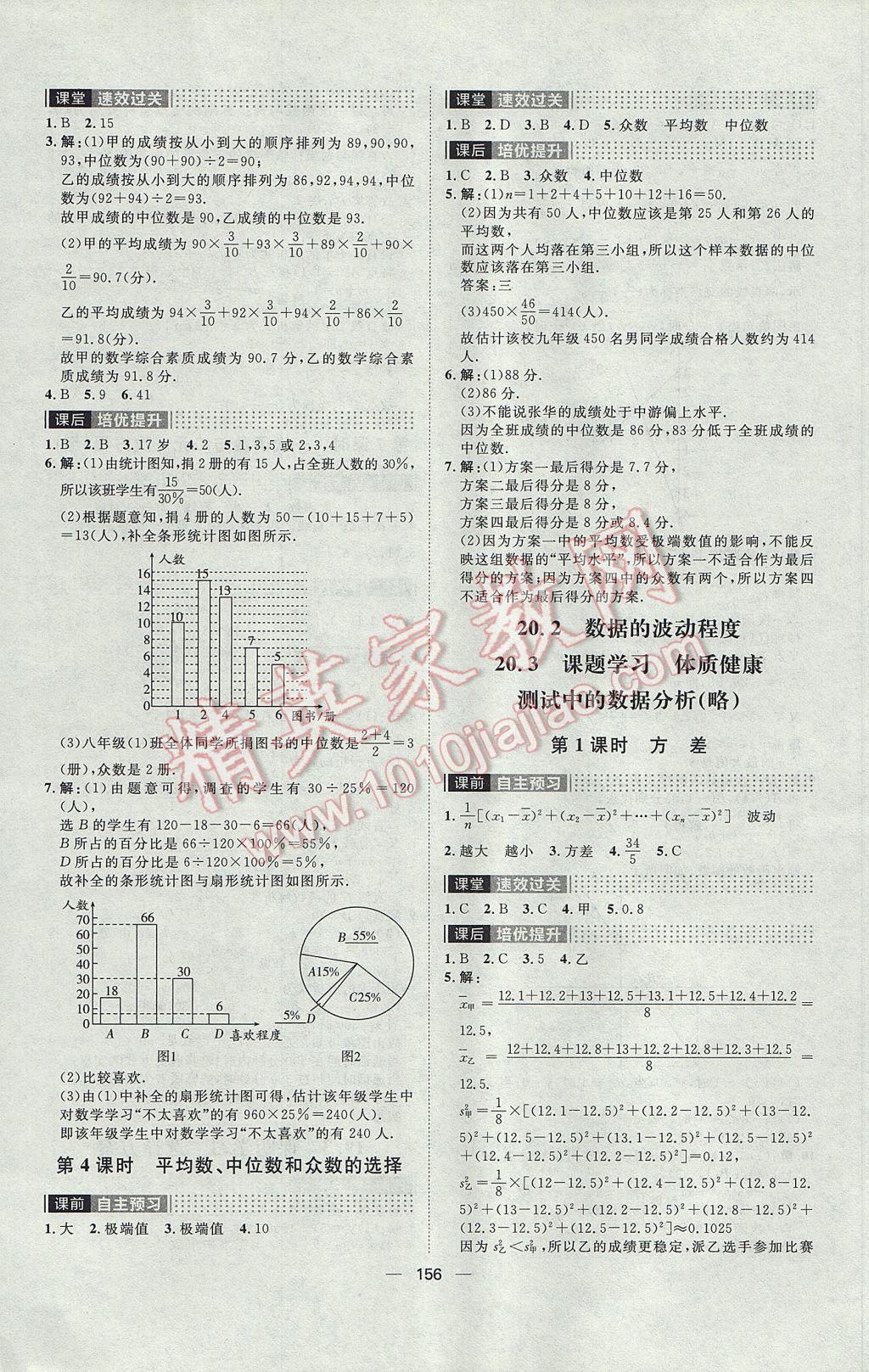 2017年阳光计划八年级数学下册人教版 参考答案第20页