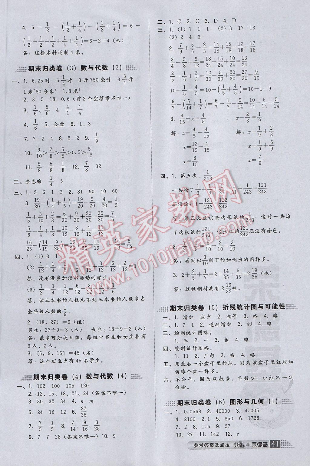 2017年好卷五年级数学下册北京版 参考答案第5页