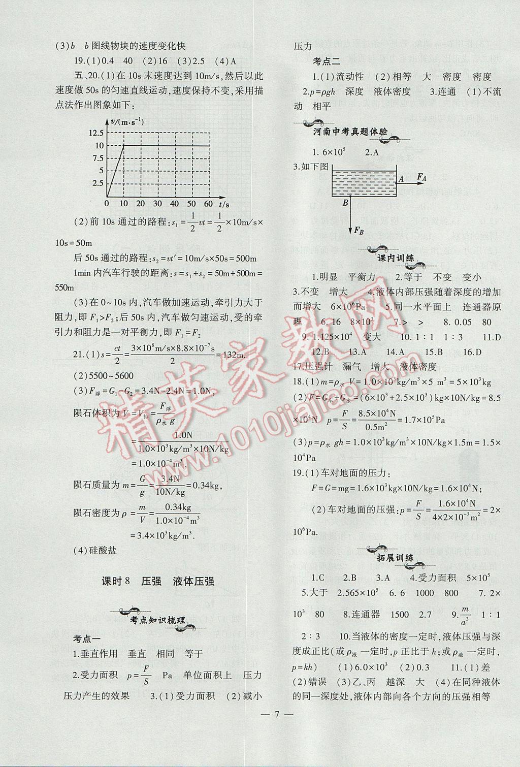 2017年中考復(fù)習(xí)精講與測試物理通用版 參考答案第7頁