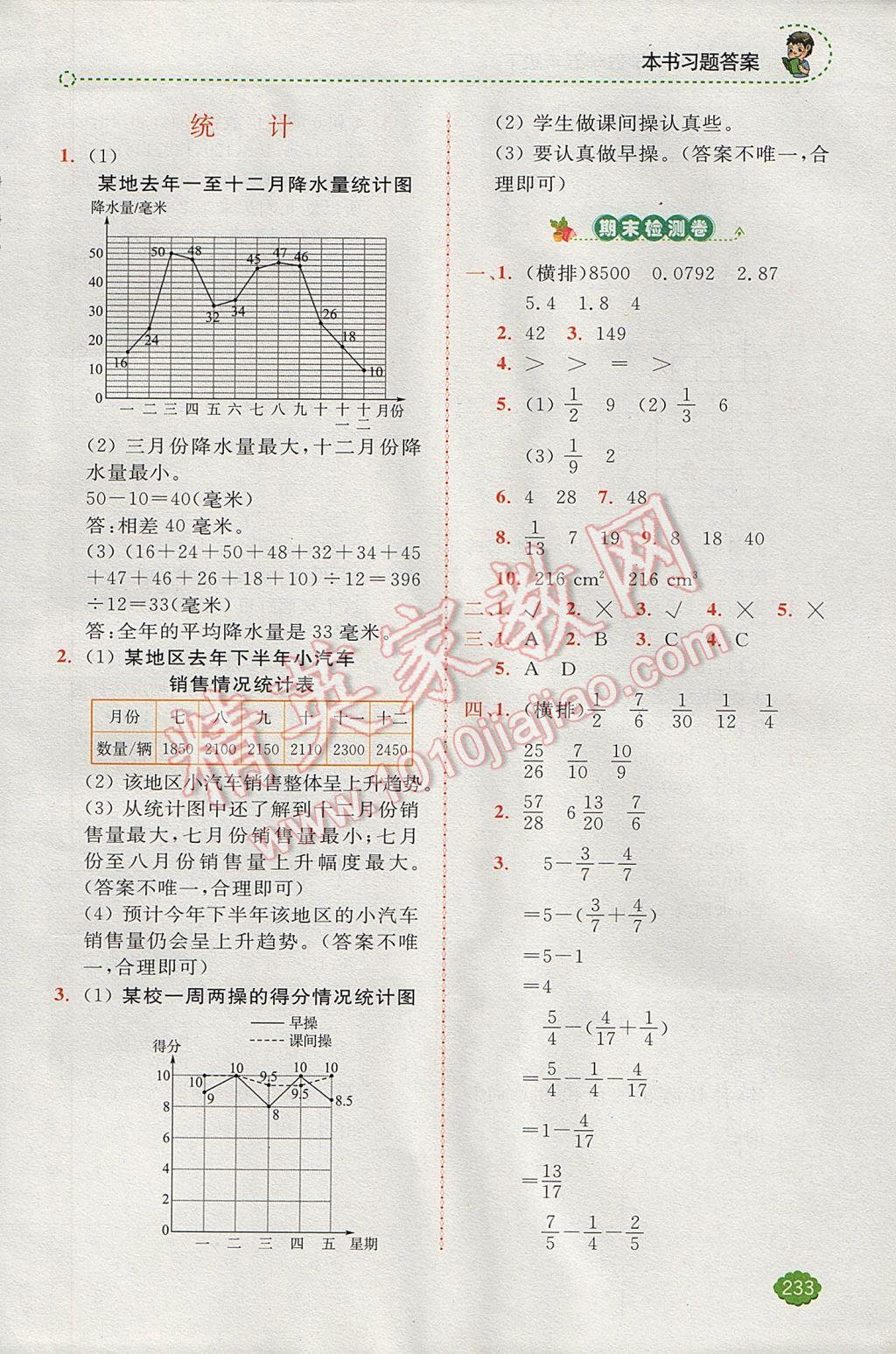 2017年全易通小学数学五年级下册人教版 参考答案第17页