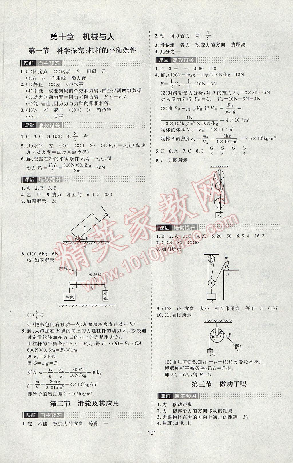 2017年陽光計(jì)劃八年級(jí)物理下冊(cè)滬科版 參考答案第5頁