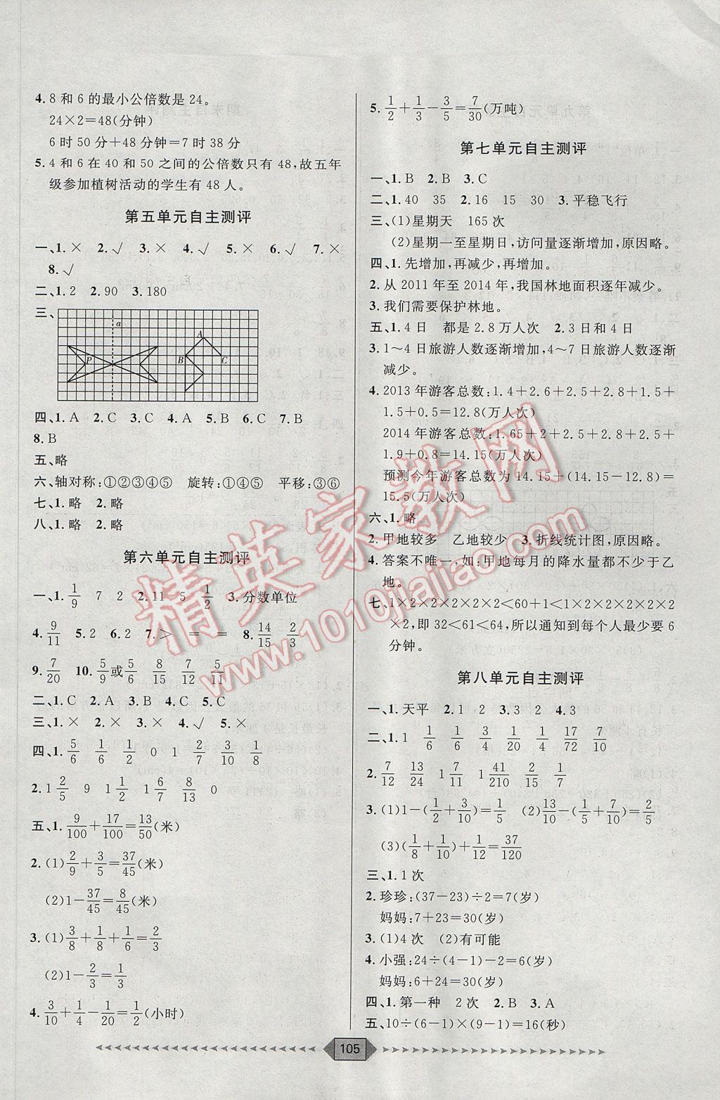 2017年阳光计划第一步五年级数学下册人教版 第15页