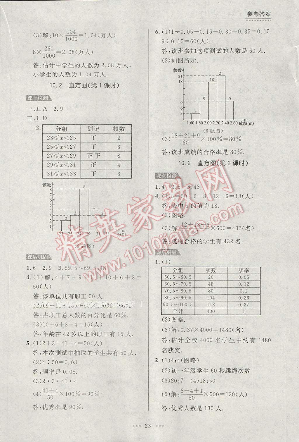 2017年中考快遞課課幫七年級數(shù)學(xué)下冊大連專用 參考答案第23頁