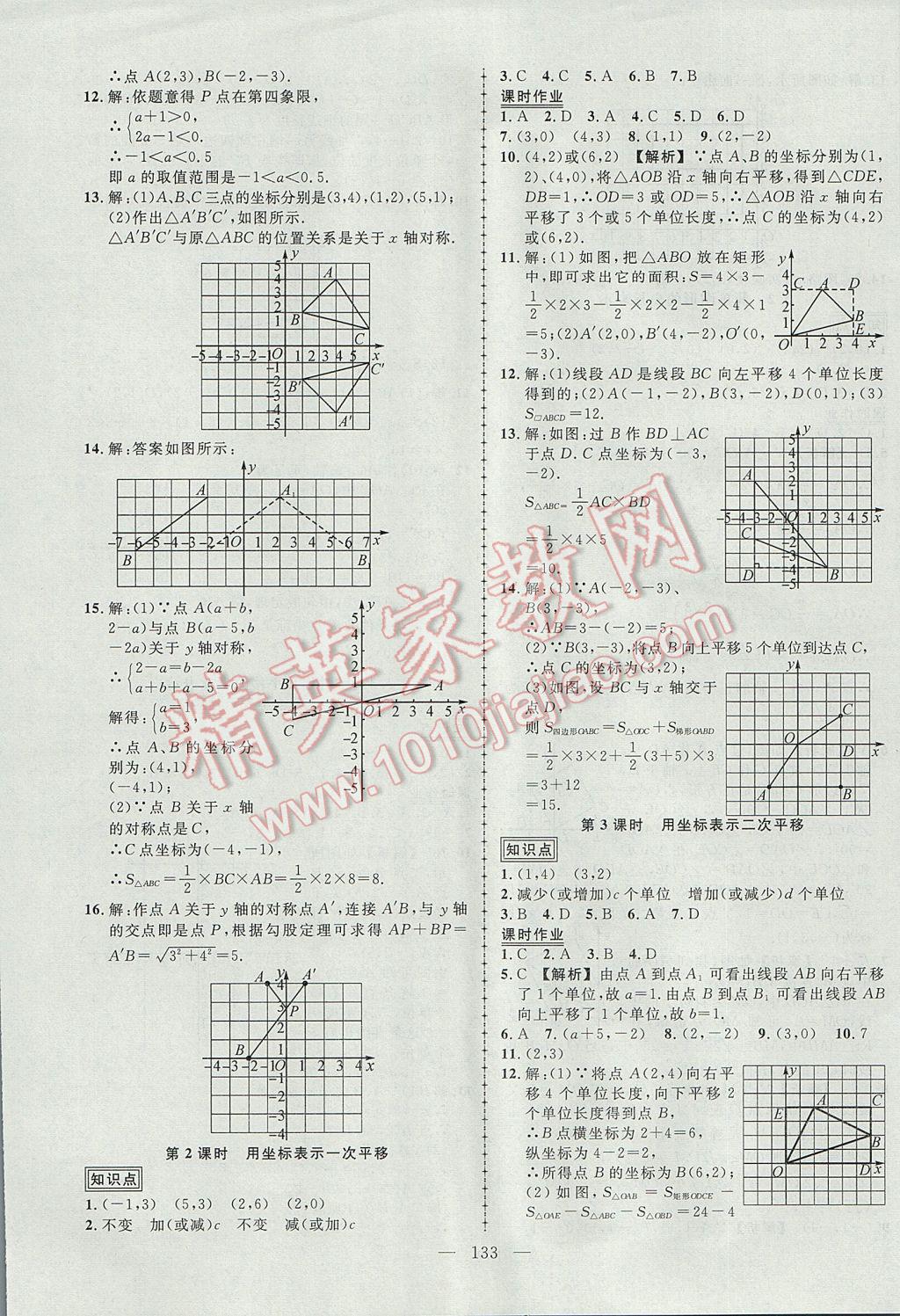 2017年黄冈创优作业导学练八年级数学下册湘教版 参考答案第15页